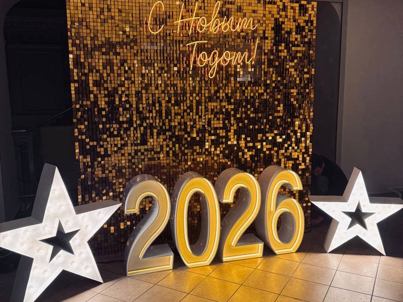 Фотозона 2026 с пайетками