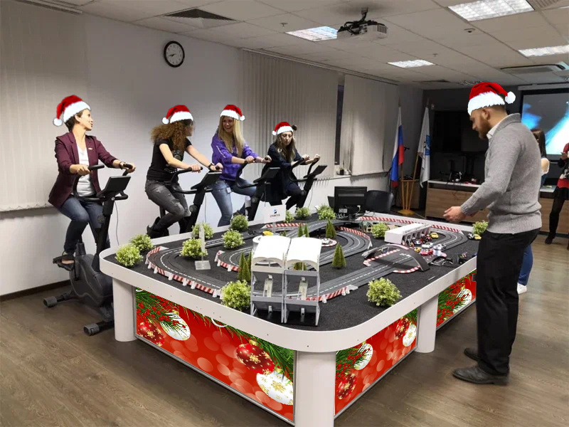 Новогодние Гонки на Велотренажерах