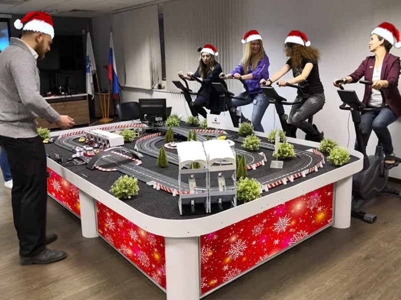 Новогодние Гонки на Велотренажерах