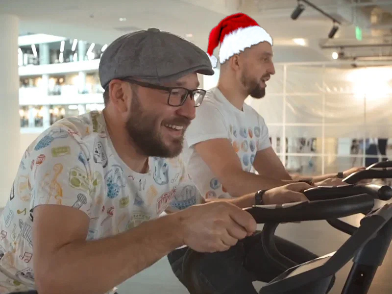 Новогодние Гонки на Велотренажерах