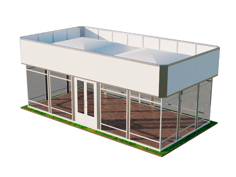 Павильон выставочный 5x10 остеклённый