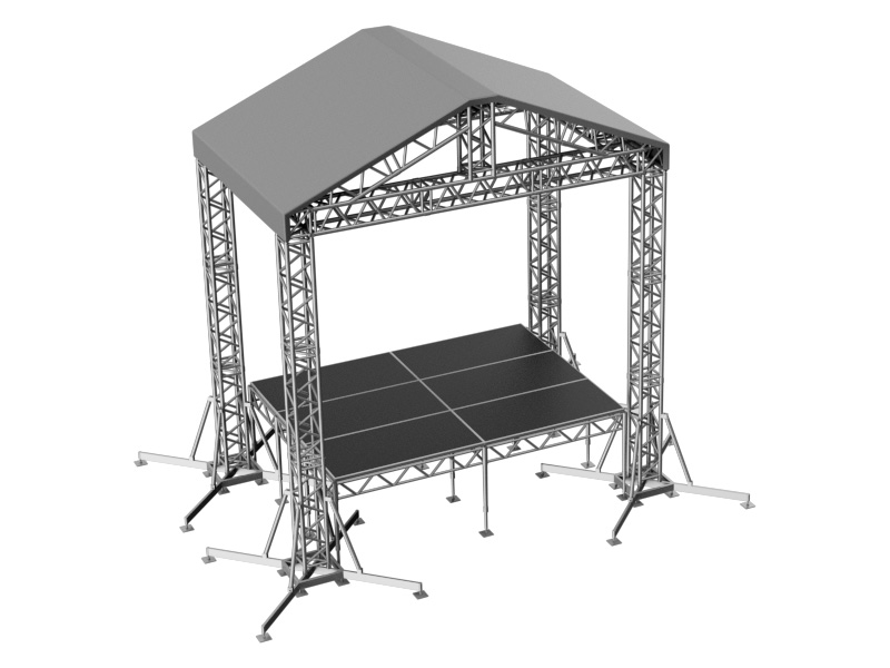 Сцена Двускатная 4x3 Металлик