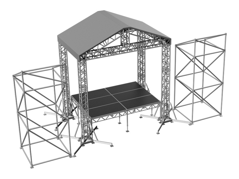 Сцена Двускатная 4x3 Металлик