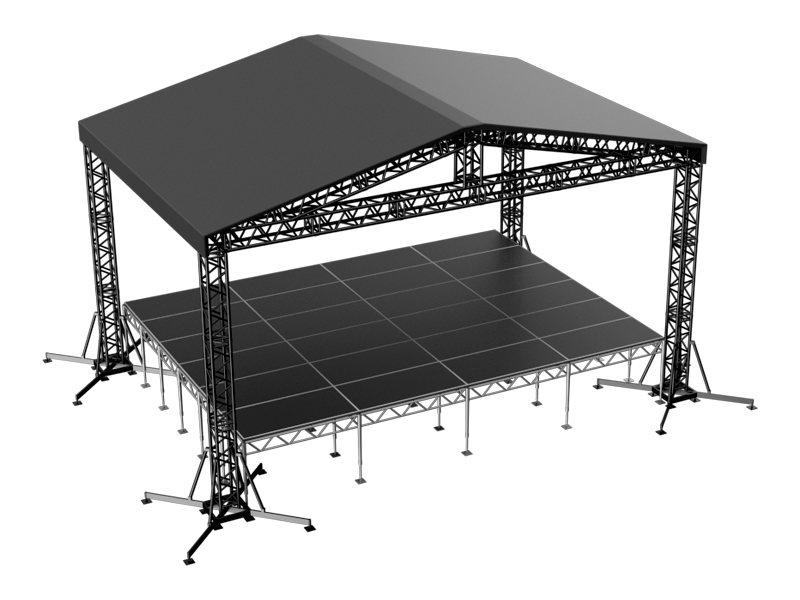 Сцена Двускатная 8x6 Чёрная