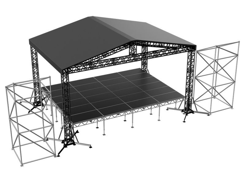 Сцена Двускатная 8x6 Чёрная