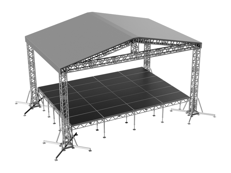 Сцена Двускатная 8x6 Металлик