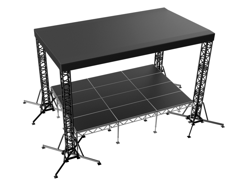 Сцена Односкатная 6x4 Чёрная