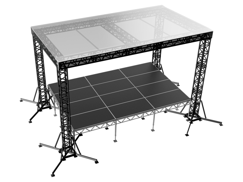 Сцена Односкатная 6x4 Чёрная