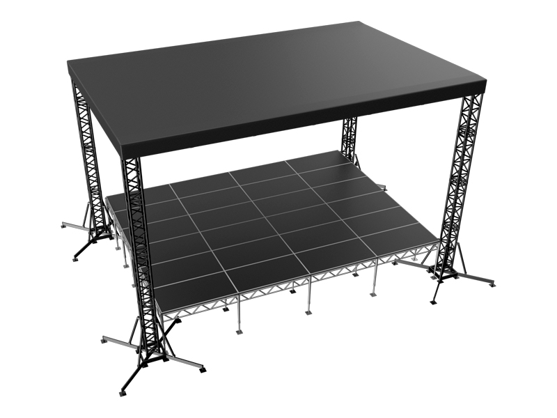 Сцена Односкатная 8x6 Чёрная