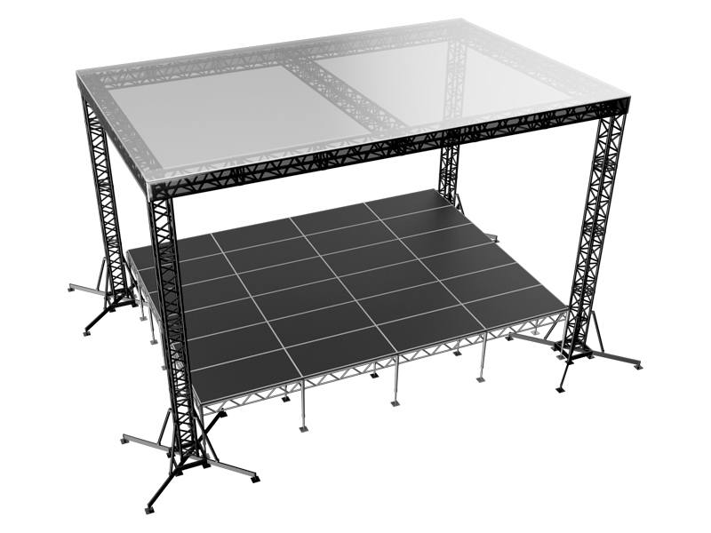 Сцена Односкатная 8x6 Чёрная