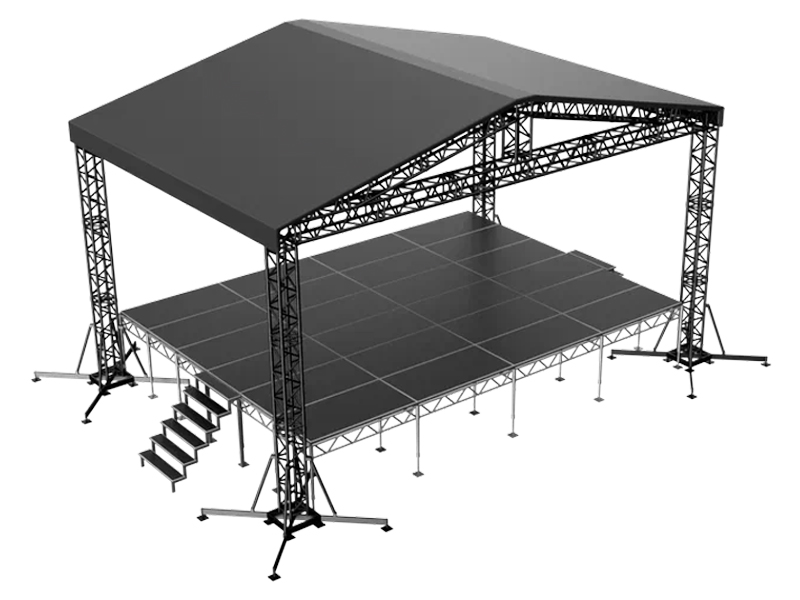 Сцена Двускатная 8x6 Чёрная