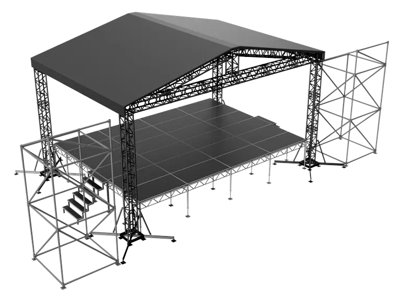 Сцена Двускатная 8x6 Чёрная