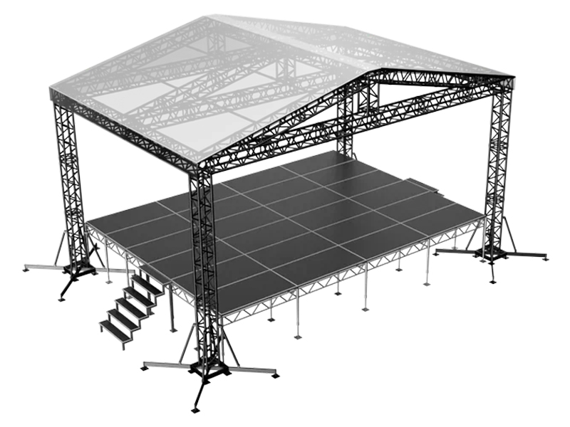 Сцена Двускатная 8x6 Чёрная