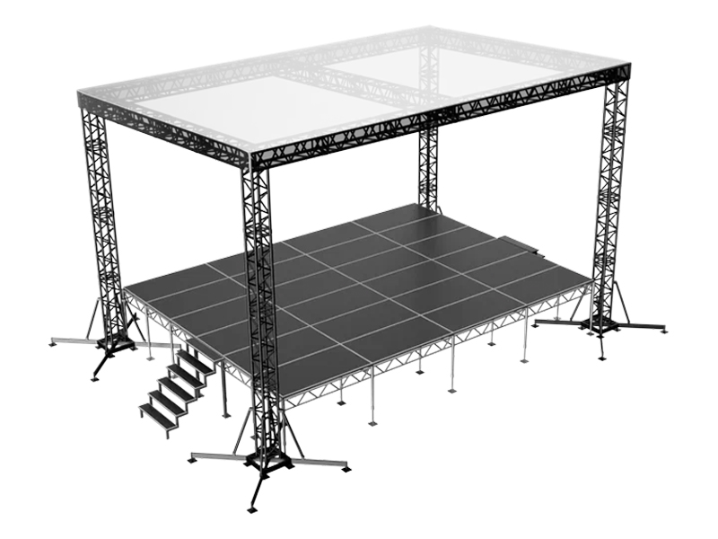 Сцена Односкатная 8x6 Чёрная