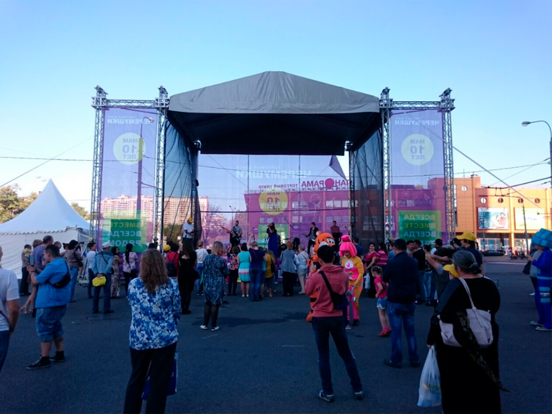 Сцена Двускатная 8x6 Металлик